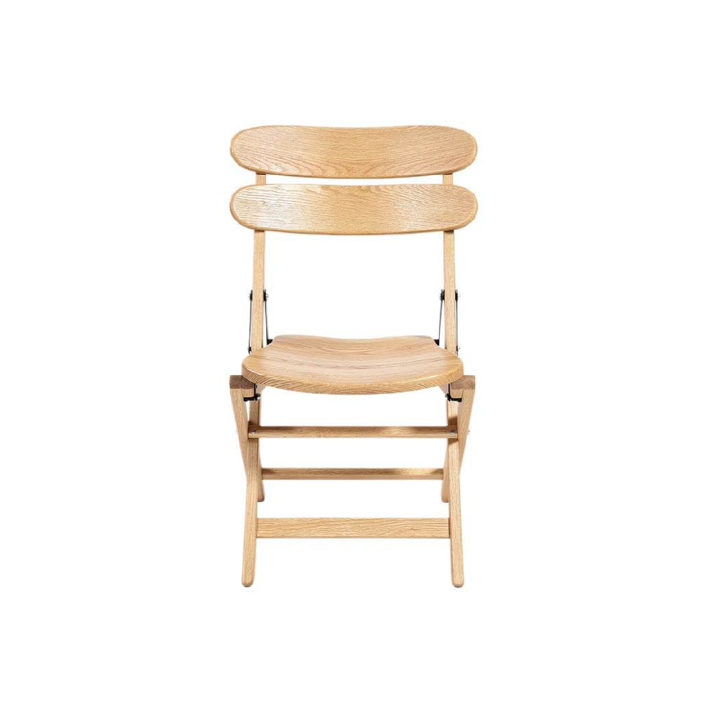 Foldable Wooden Chair with Two-Level Backrest Design